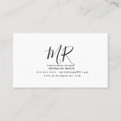 Logo für den Designer für Minimalistische Fahrzeug Visitenkarte (Rückseite)