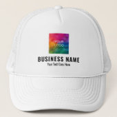 Logo für den Firmennamen für Baseball Unisex Truckerkappe (Vorderseite)