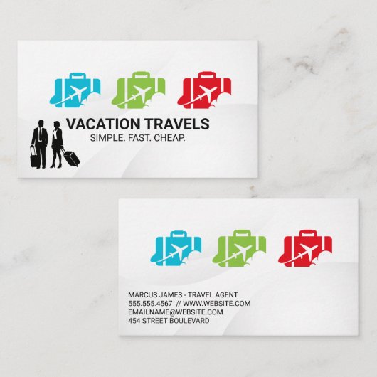 Logo für den Flugzeugkoffer | Geschäftsleute Visitenkarte (Vorne/Hinten)