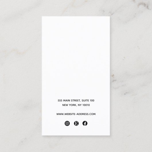 Logo für den Inhaber der schwarzen vier Stöcke mit Visitenkarte (Rückseite)