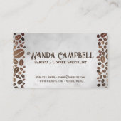 Logo für den Kaffee | Kaffeebohnen Visitenkarte (Rückseite)