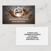 Logo für den Kaffee | Splash Coffee Visitenkarte (Vorne/Hinten)
