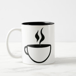 Logo für den Kaffee Zweifarbige Tasse