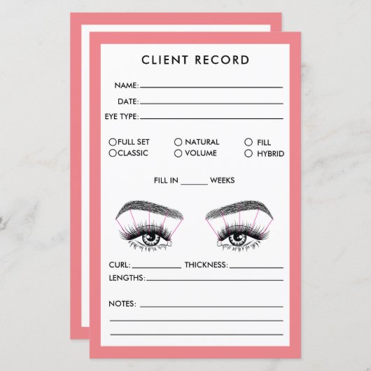 Logo für den Lash-Client-Record (Vorne/Hinten)