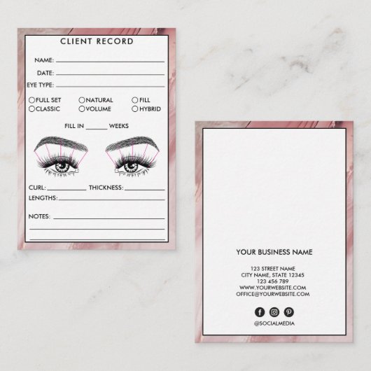 Logo für den Lash-Client-Record Visitenkarte (Vorne/Hinten)