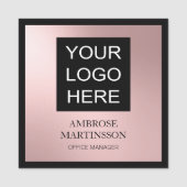 Logo für den Namen der Angestellten des rosa Schwa Namensschild (Vorderseite)