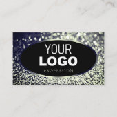 Logo für den schwarzen blauen Silberpfeil-Glitzer Visitenkarte (Vorderseite)