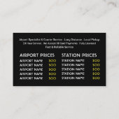 Logo für den schwarzen Führerschein, Preisliste Visitenkarte (Rückseite)