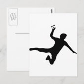 Logo für den schwarzen Handball Postkarte (Vorne/Hinten)
