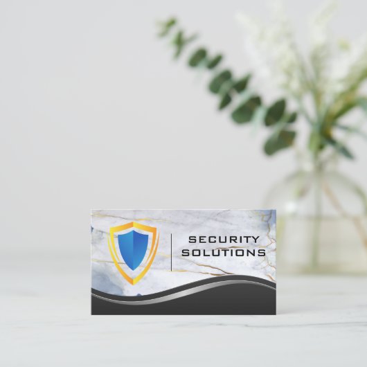 Logo für den Sicherheitsschild | Business Card für Visitenkarte (Stehend Vorderseite)