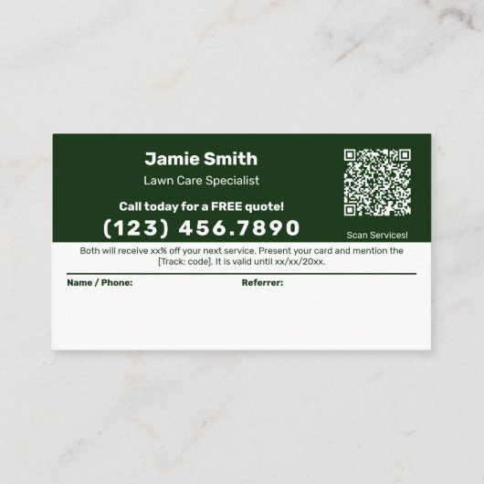 Logo für den Wäscheservice Empfehlungskarte (Rückseite)