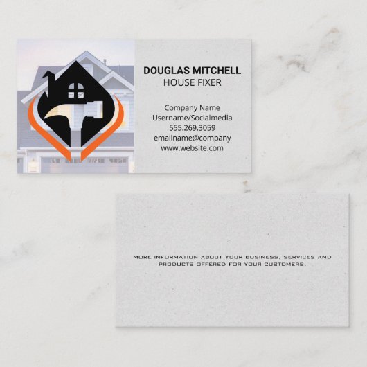 Logo für den Zimmerservice | House Hammer Visitenkarte (Vorne/Hinten)