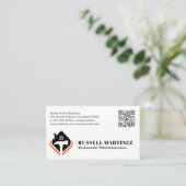 Logo für den Zimmerservice | QR Code Business Card Visitenkarte (Stehend Vorderseite)