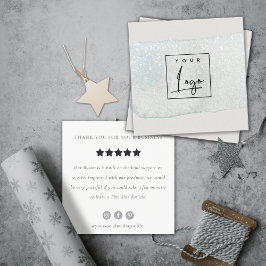 Logo für die Anforderung zur Überprüfung von Aqua- Quadratische Visitenkarte