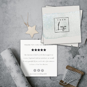 Logo für die Anforderung zur Überprüfung von Aqua- Quadratische Visitenkarte