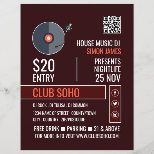 Logo für die Aufnahme, Berufliche DJ-Werbung Flyer (Vorne)