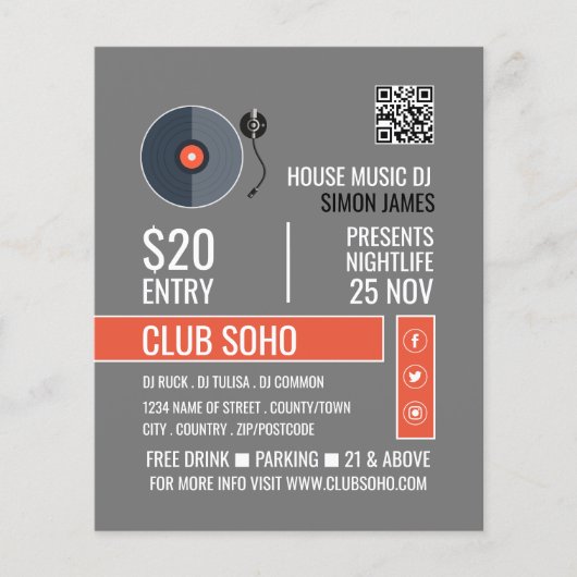 Logo für die Aufnahme, Berufliche DJ-Werbung Flyer (Vorne)