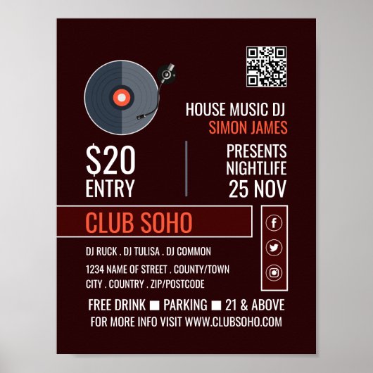 Logo für die Aufnahme, Berufliche DJ-Werbung Poster (Vorne)