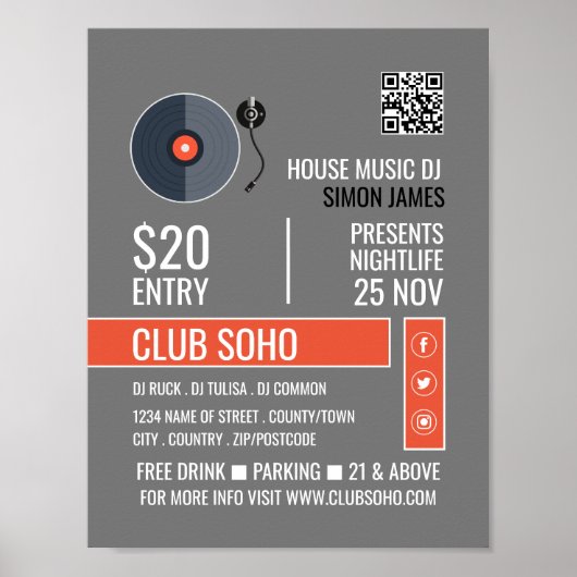 Logo für die Aufnahme, Berufliche DJ-Werbung Poster (Vorne)