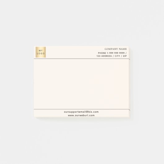 Logo für die Beige-Creme Post-it Klebezettel (Vorderseite)