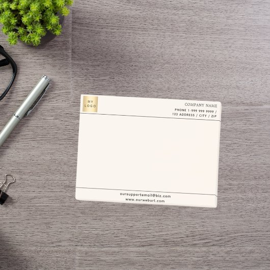 Logo für die Beige-Creme Post-it Klebezettel