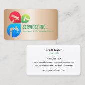 Logo für die berufliche goldene Trendy Reparatur Visitenkarte (Vorne/Hinten)