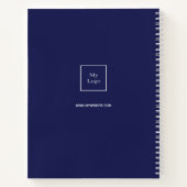 Logo für die Bezeichnung von nagelblau-weißen Mono Notizblock (Rückseite)