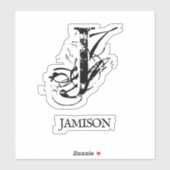 Logo für die Black Chic Monogram-Bezeichnung für d Aufkleber (Blatt)