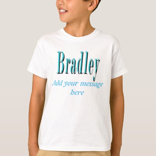 Logo für die blaue Bradley-Bezeichnung, T-Shirt (Vorderseite)