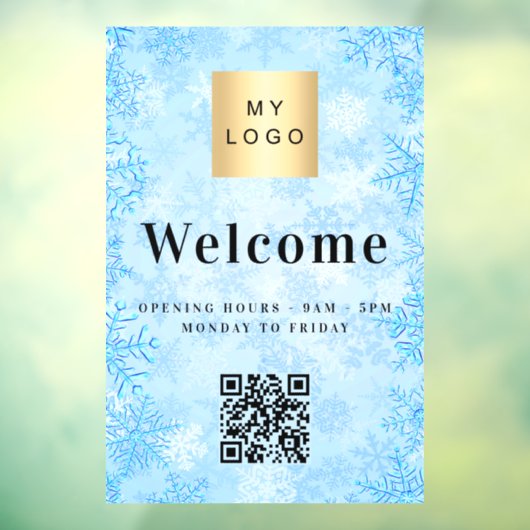 Logo für die blaue Schneeschifffahrt - QR-Code Fensteraufkleber (Blatt 3)