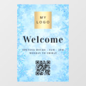 Logo für die blaue Schneeschifffahrt - QR-Code Fensteraufkleber (Blatt)