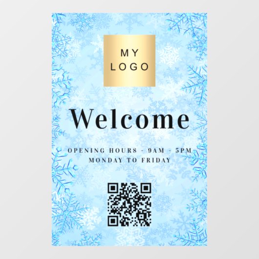 Logo für die blaue Schneeschifffahrt - QR-Code Fensteraufkleber (Blatt)