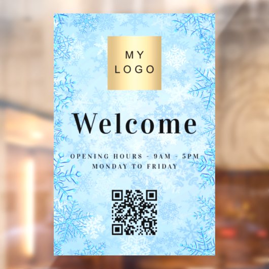 Logo für die blaue Schneeschifffahrt - QR-Code Fensteraufkleber (Blatt 2)