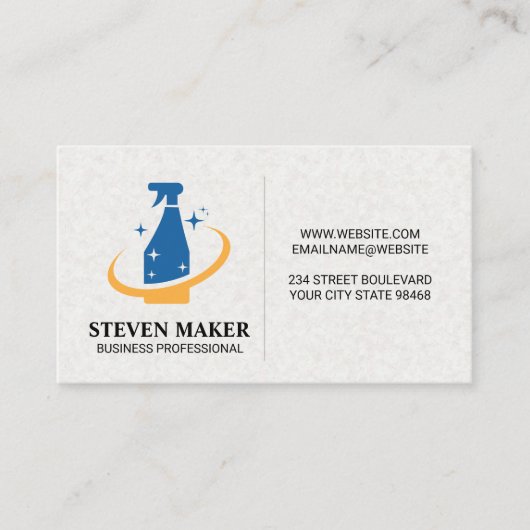 Logo für die blaugelbe Reinigung Visitenkarte (Vorderseite)