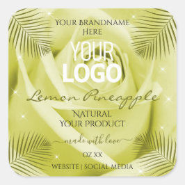 Logo für die Blume von Gelben Rosen, Produktmarken Quadratischer Aufkleber