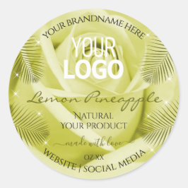 Logo für die Blume von Gelben Rosen, Produktmarken Runder Aufkleber