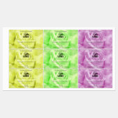 Logo für die Blumenbezeichnungen Gelbe grüne Lila  Etiketten (Blatt)