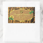 Logo für die Etiketten von Holzkörnern für rustika Rechteckiger Aufkleber (Tasche)