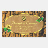 Logo für die Etiketten von Holzkörnern für rustika Rechteckiger Aufkleber (Vorderseite)