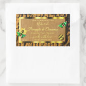 Logo für die Etiketten von Holzkörnern für rustika Rechteckiger Aufkleber (Tasche)