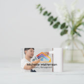 Logo für die Farbpalette | Mauerwerk für Arbeiter Visitenkarte (Stehend Vorderseite)