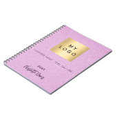 Logo für die Firma Pink Leder Notizblock (Linke Seite)