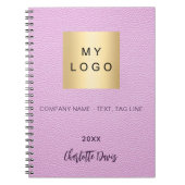 Logo für die Firma Pink Leder Notizblock (Vorderseite)