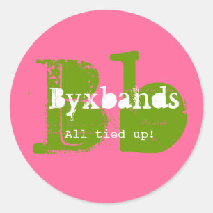 Logo für die grüne und rosa Monogram-Reihe Runder Aufkleber