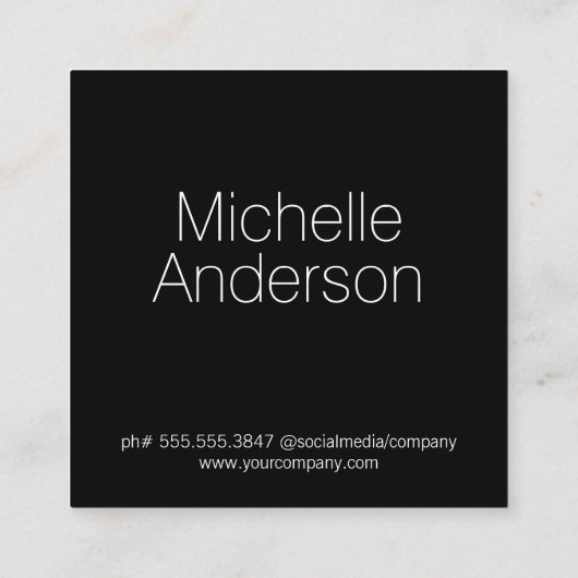 Logo für die Haarstickerei | Womens Beauty Quadratische Visitenkarte (Rückseite)