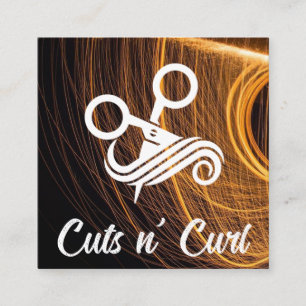 Logo für die Haarstickerei   Womens Beauty Quadratische Visitenkarte