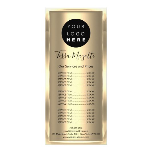 Logo für die Hautpflege für Haarmacherkörper Gold Werbekarte (Hinten)