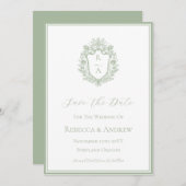 Logo für die Hochzeitscodierung für das grüne Wapp Save The Date (Vorne/Hinten)