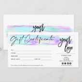 Logo für die holografische irisierende Geschenkkar (Vorne/Hinten)