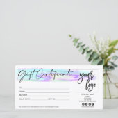 Logo für die holografische irisierende Geschenkkar (Stehend Vorderseite)